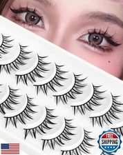 Manga Lashes Spiky False Eyelashes - Natural Look Wispy Anime False Eyelashes