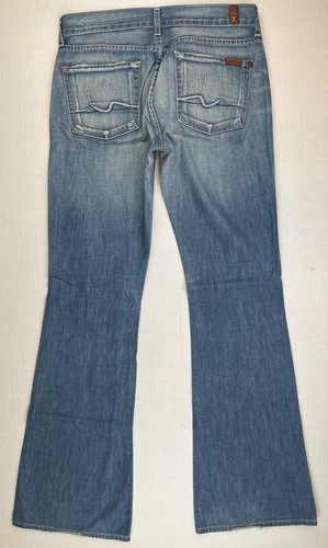 7 For all Mankind Damen Schlagjeans blau Größe 29 x 33 100 % Baumwolle HERGESTELLT IN DEN USA - Bild 2 von 11