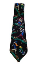 VTG Looney Tunes Mania 1994 Men's 57 Golf Tie with Bugs, Daffy, Taz, Marvin