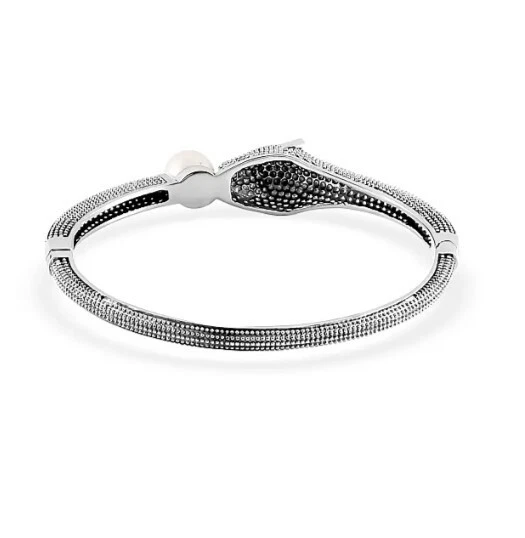 Brazalete de espinela negro perla de agua dulce natural y Boi Ploi en acero inoxidable Foto 4 de 4