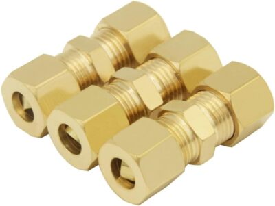 5/16'' OD Compression Coupling Brass Tube Fitting Union Connector 3 Pack