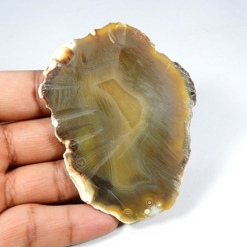 Brown Slice Agate Druzy Cabochon Loose Geode Natural Gemstone 217 Cts SD-468 - Picture 4 of 7