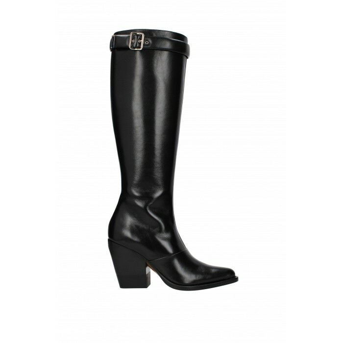 Bottes Genouillères Femme Chloé En Cuir Noir - Fabriquées En Italie, Taille US 7 (pointure 37-38)