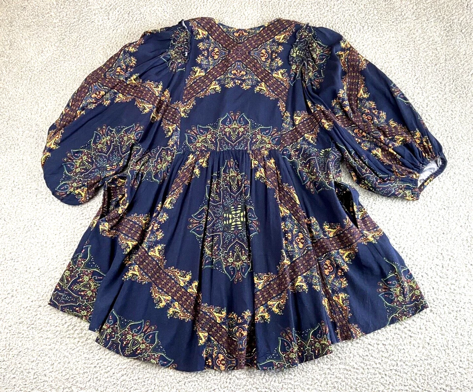 Top túnica Free People para mujer M Boho plisada cachemira festival M EXCELENTE $128 Foto 2 de 4