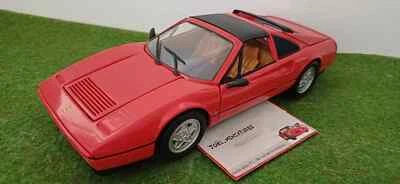 FERRARI 328 GTS rouge cabriolet convertible 1/18 ANSON voiture miniature collect - Photo 1/4