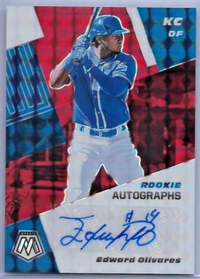 2021 Panini Mosaic Rookie Autograph Mosaic   Edward Olivares, Kansas City Royals