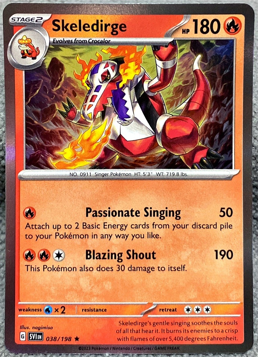 Pokémon TCG Skeledirge Scarlet & Violet Stage 2 038/198 Reverse