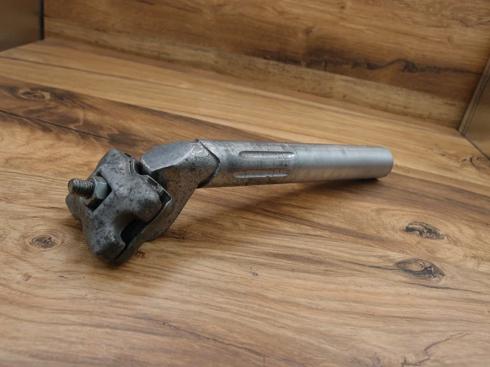 Tija de sillín lisa de aleación de aluminio años 80 ITM hecha en Italia para bicicleta de carretera 26,6 mm Foto 3 de 4