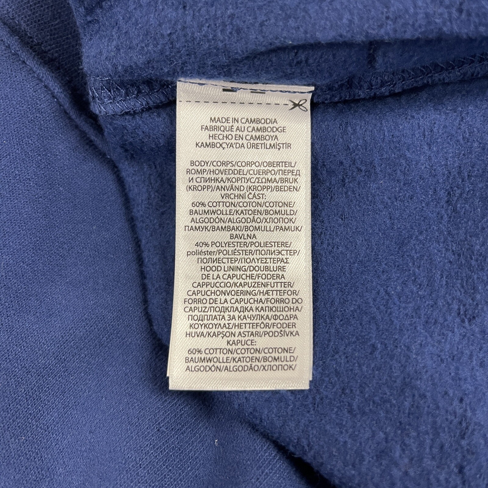 Felpa con cappuccio pullover Polo Ralph Lauren uomo blu grande triplo pony manica lunga 2XLT