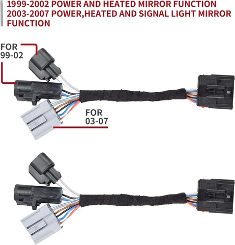 For Ford F250-F550 SuperDuty 99-07 Truck Pair Mirrors Power Adapter Wire Harness