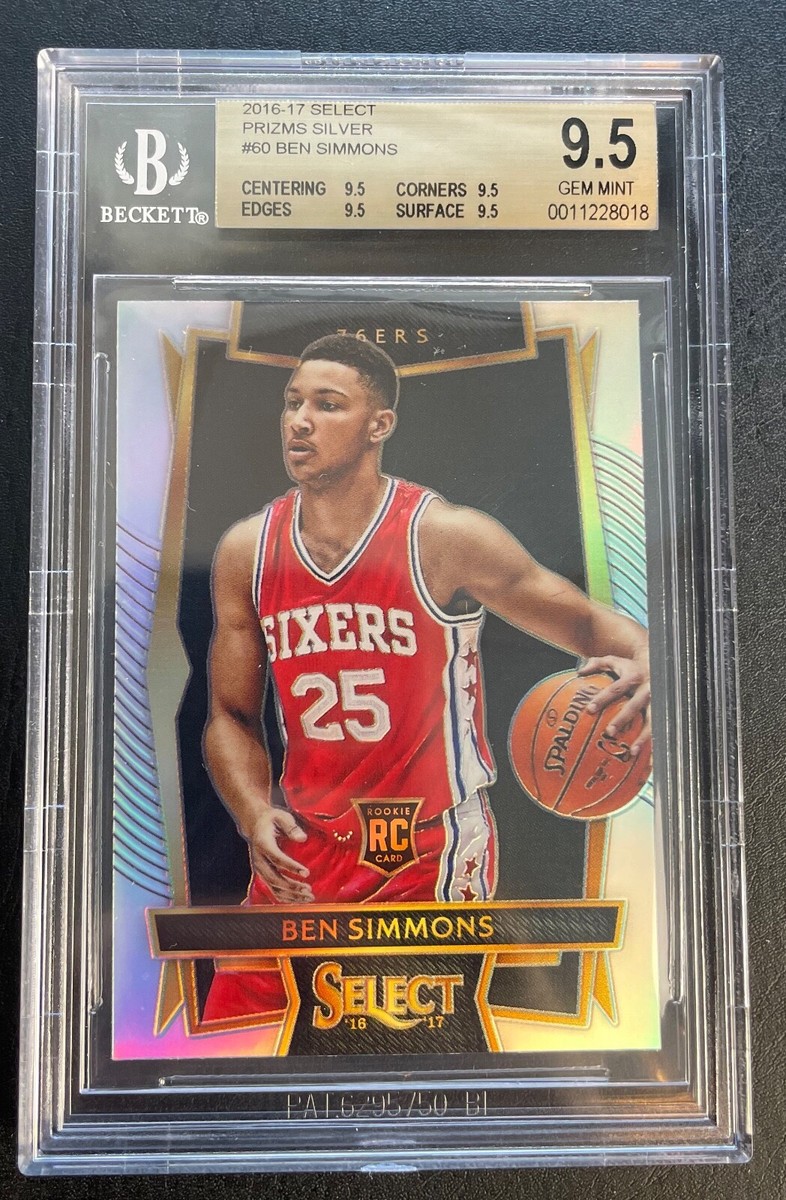 Ben Simmons BGS 9.5 GEM MINT 2016-17 Panini Select Silver Prizm RC
