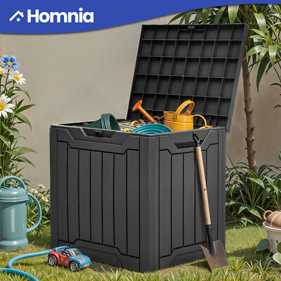 31 Gal Outdoor Storage Box All-Weather Resin Patio Deck Seat