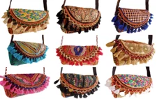 Sling Purse Bag Clutch Tassel Banjara Patchwork Handmade Wholesale Lot 20 Pc