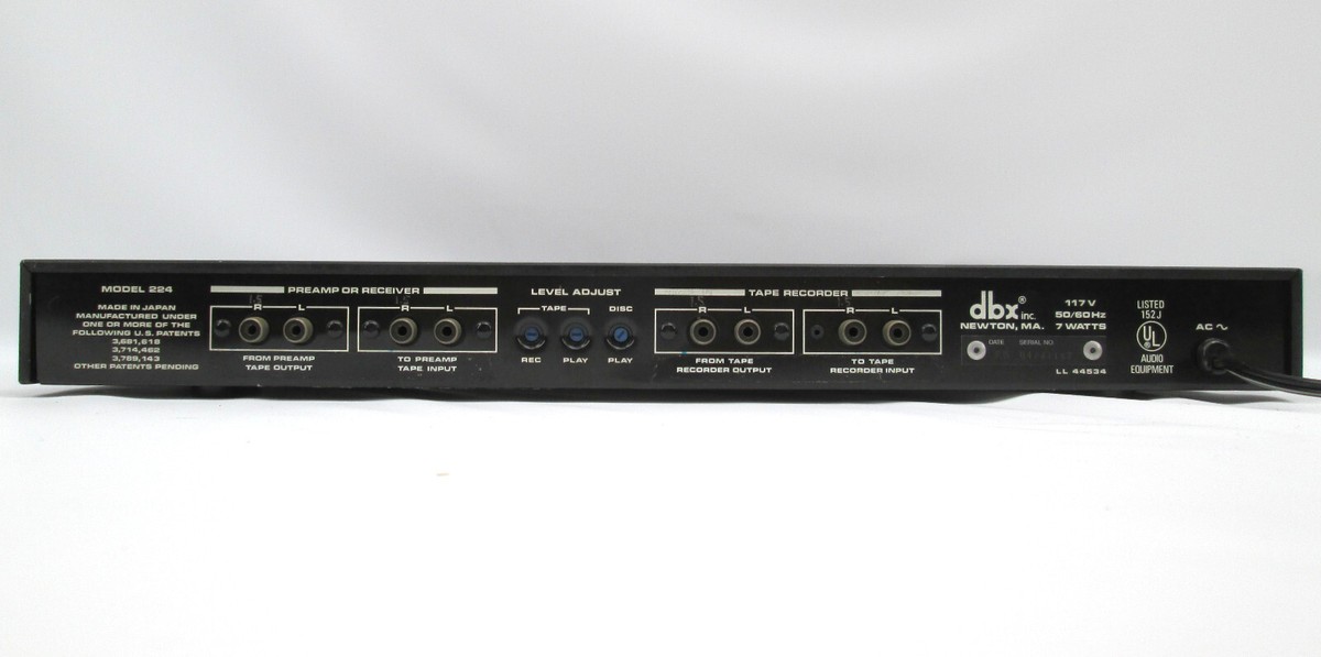 dbx 224 Simultaneous Encode/Decode Type II Tape Noise Reduction