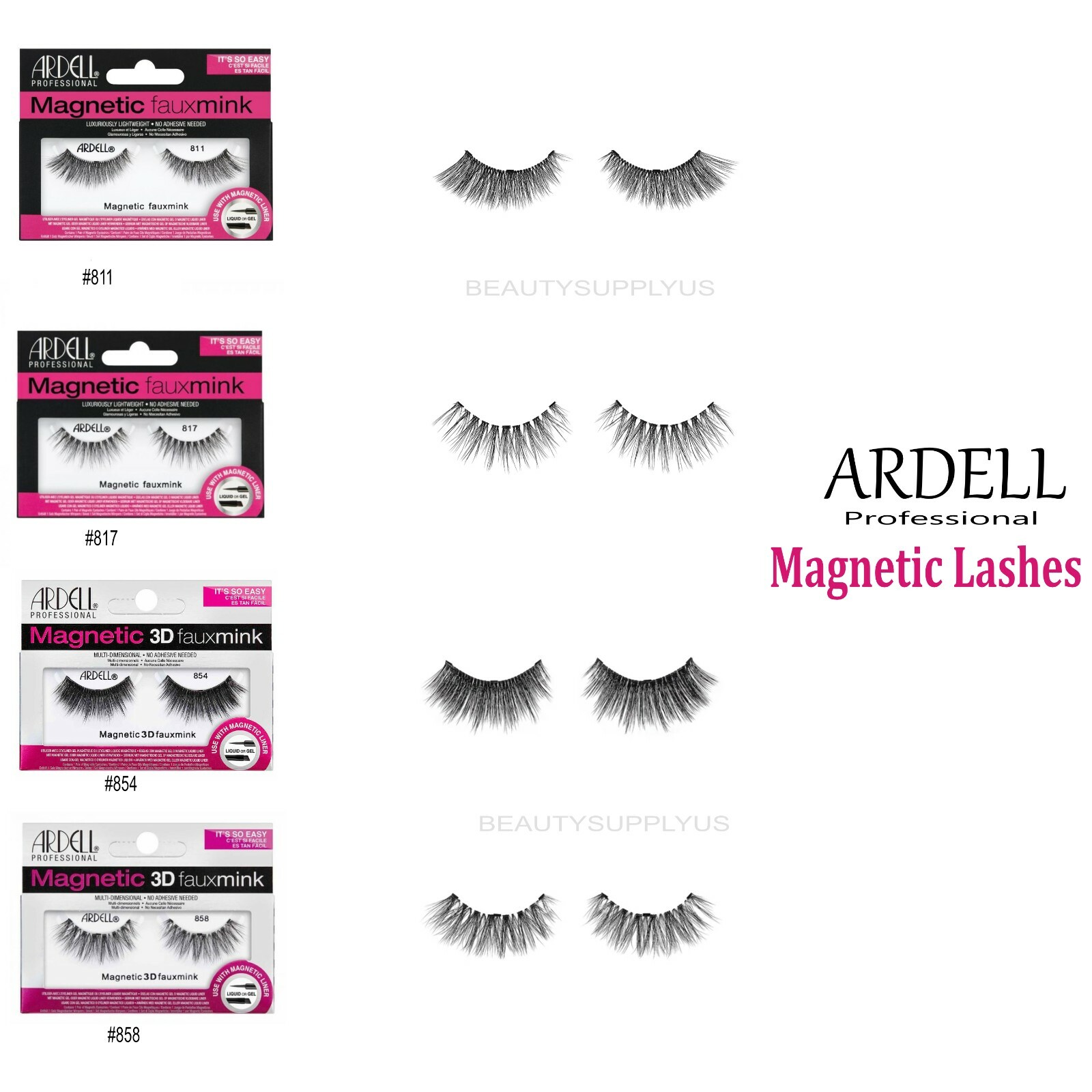 Ardell Magnetic Lash – Faux Mink Wimpern 817, Magnetisch, Wasserfest & Wiederverwendbar