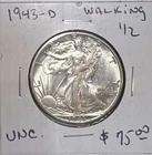 1943 D Walking Liberty Silver Half Dollar 50C
