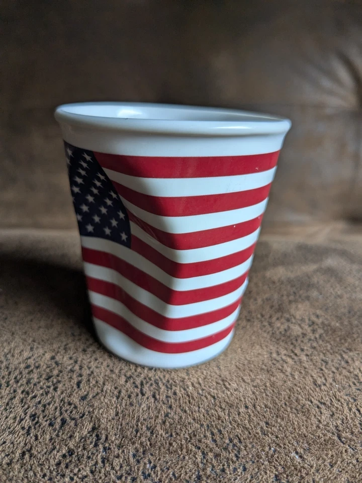 Tasse Café Froissé Gobelet Porcelaine Motif USA Bistrot Expresso Delaunay - Photo 2/4