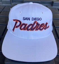 Vintage San Diego Padres Sports Specialties Script Snapback Hat Cap MLB Twill