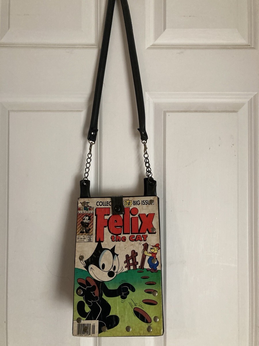 Felix The Cat Comic Book Purse with Snap Closure and Long Handle