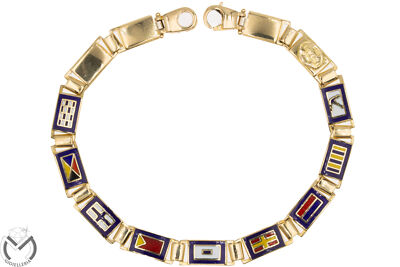 ARCADIA Gelbgold Armband Emaille Flaggen 18 Kt 750 -200/VE-