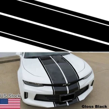 78 Inch Black Hood Roof Rally Racing Stripe Decal Vinyl Sticker For Chevy Camaro
