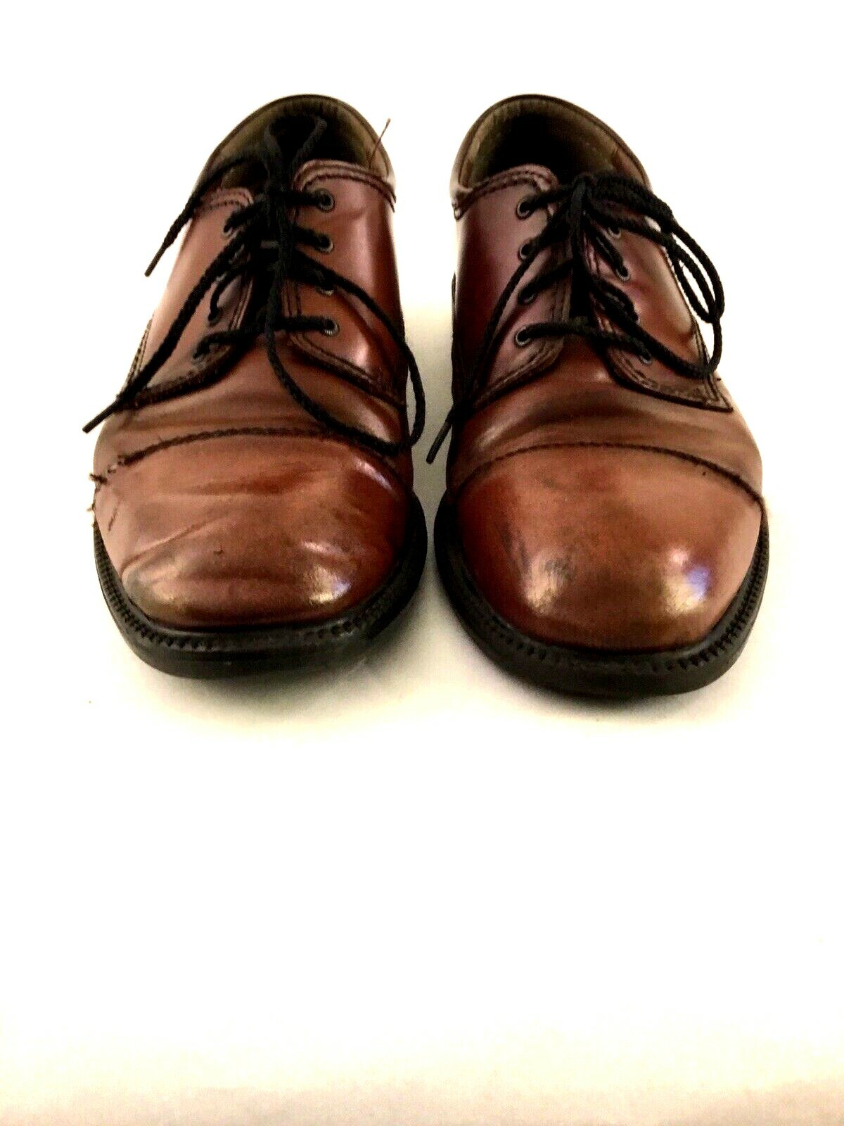 SAOLA Scarpa Oxford Dockers da uomo in pelle marrone con lacci e punta a cappuccio taglia 10