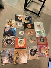 Lot of 1970-80s Rock Pop Mix 18 VG Records 7" Single 45 rpm Jukebox w/ Sleeves