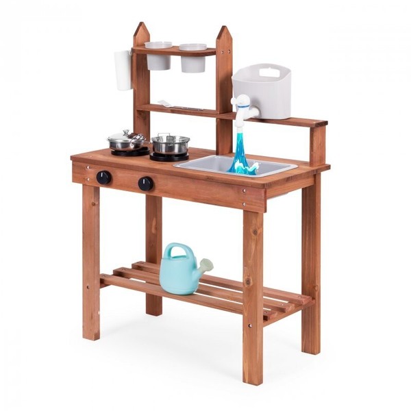 KinderküChe SpielküChe MatschküChe Aus Tannenholz Outdoor Zum Garten + ZubehöR-image
