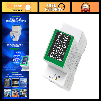 Digital Voltage Amperage Power Meter 50-300V 100A LCD Backlight Energy Monitor