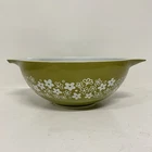 MINT PYREX 444 SPRING BLOSSOM CRAZY DAISY CINDERELLA 4QT GREEN WHITE MIXING BOWL