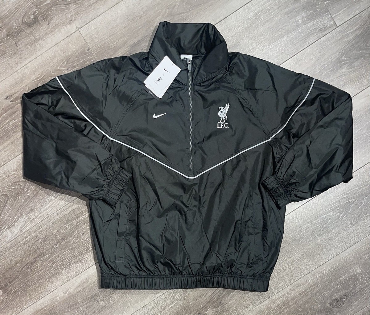 Nike Liverpool FC Black Football Anorak Windrunner Half Zip Jacket BNWT  Medium M