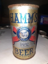 HAMM'S BEER EMPTY OPENED 12 OZ FLAT TOP STRAIGHT STEEL BEER CAN
