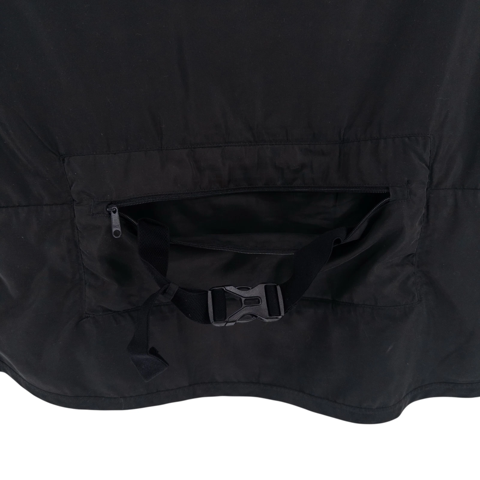 Bearded Goat Men's Med Full Zip Packable Windbreaker Black Outdoor Hiking Jacket - product detail image 5