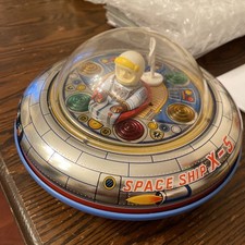 Rare Vintage 60s SPACE SHIP X-5 Tin And Plastic Battery Operated Japan WORKS
