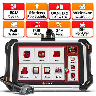 ANCEL DS600 Elite Bidirectional Diagnostic Tool Universal Scanner Key ECU Coding