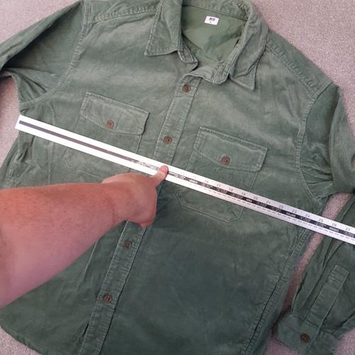 Uniqlo Mens Shirt XL Green Mint Corduroy Cord Worker Overshirt Factory Chore - Picture 4 of 9