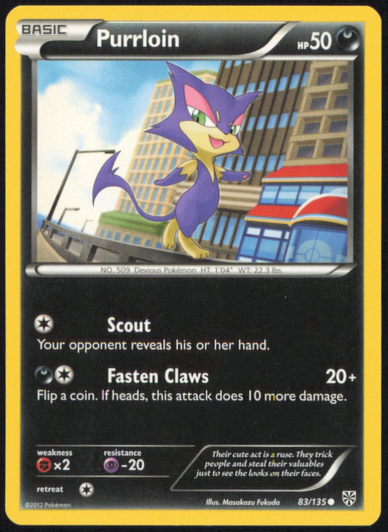 PURRLOIN 83/135 COMMON PLASMA STORM POKEMON LIGHTLY PLAYED