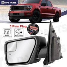 Door Mirror Assembly Driver Side Heat Manual Fold For 2021-2024 Ford F-150 F150