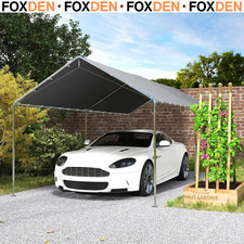 Carport Garage Shelter Polyethylene Canopy Tent UV Resistant Waterproof Grey