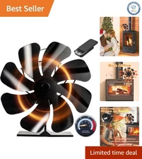 8-Blade Heat Powered Wood Stove Fan - Efficient Room Heating & Aroma Diffuser