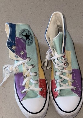 EUC Converse All Star Womens  Lift High Top Shoes Size 7 / 37.5 Patchwork