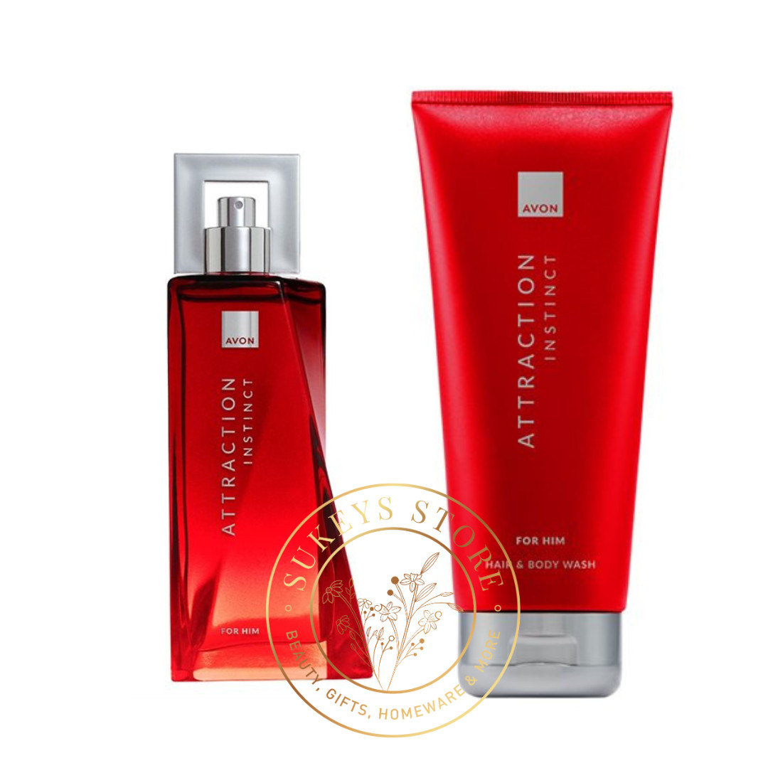Avon Attraction Instinct for Him Men’s Fragrance 75ml EDT & 200ml Body Wash Duo