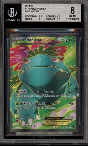 Pokemon Venusaur EX XY Full Art #141 SQUARE CUT BGS 8