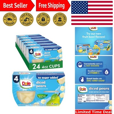 Snack Smart: 24 Cups of Diced Pears No Sugar Added, Gluten & Dairy Free Delights