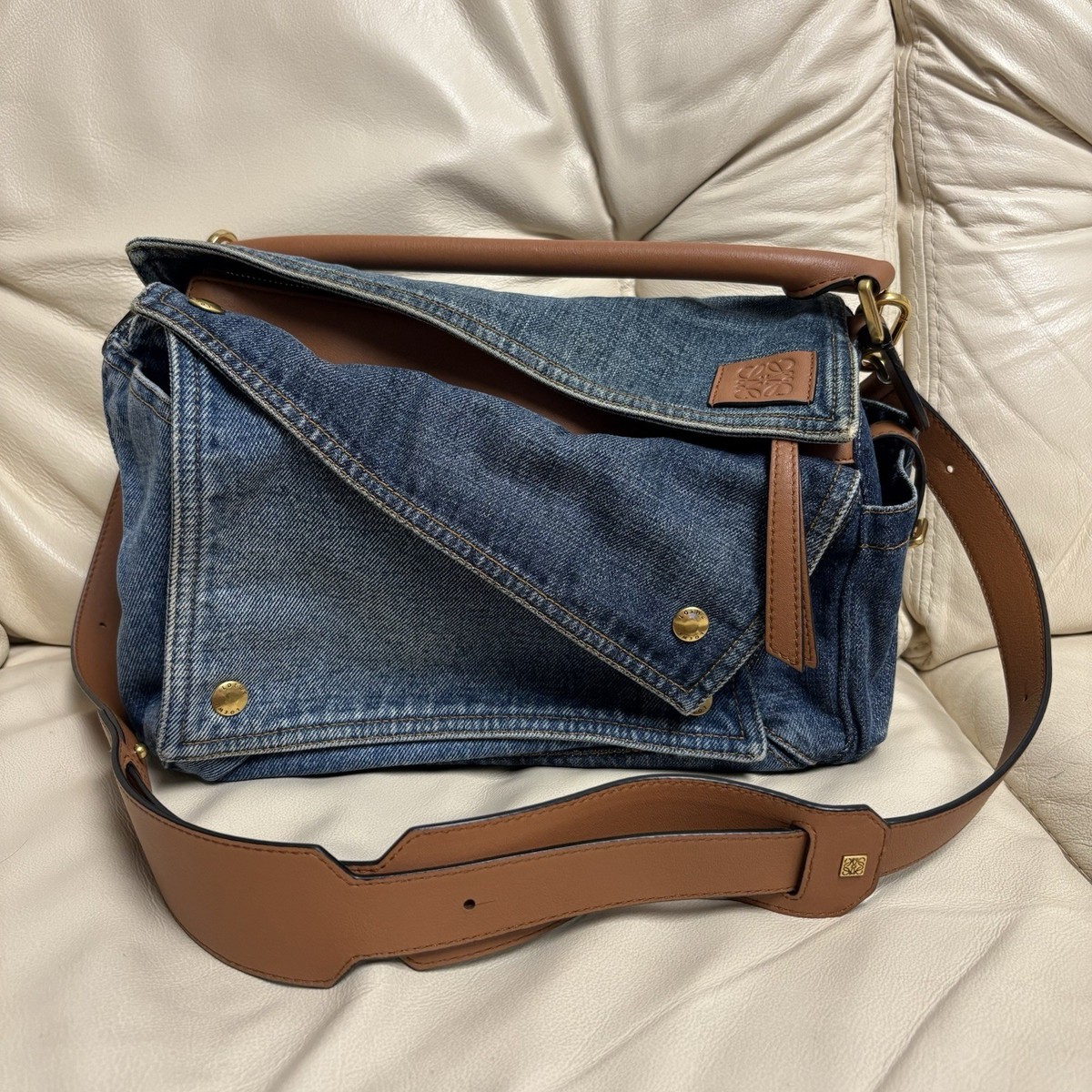 Loewe Puzzle With Strap Loewe Denim Bag LOEWE DENIM