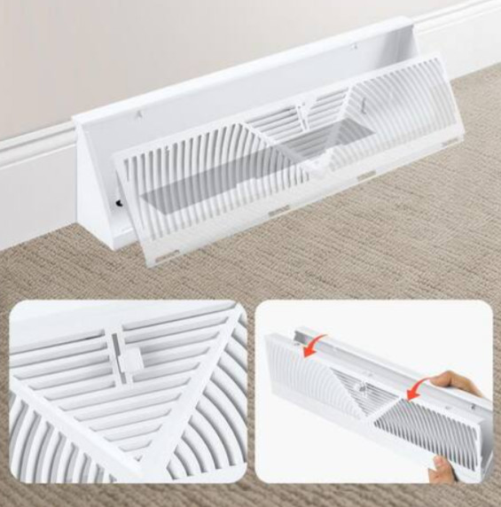 10) Vevor White HVAC 18" x 5" Steel Diffuser Floor Registers Vents BB18