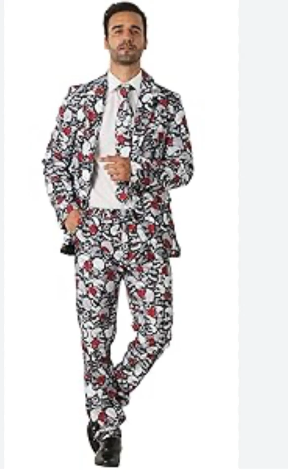 Adulto Esqueleto Calavera Halloween Traje Huesos Día de Muertos Disfraz Foto 2 de 2