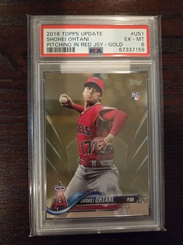 Shohei Ohtani 2018 Topps Update #US1 Gold Parallel /2018 Pitching Rookie PSA 6