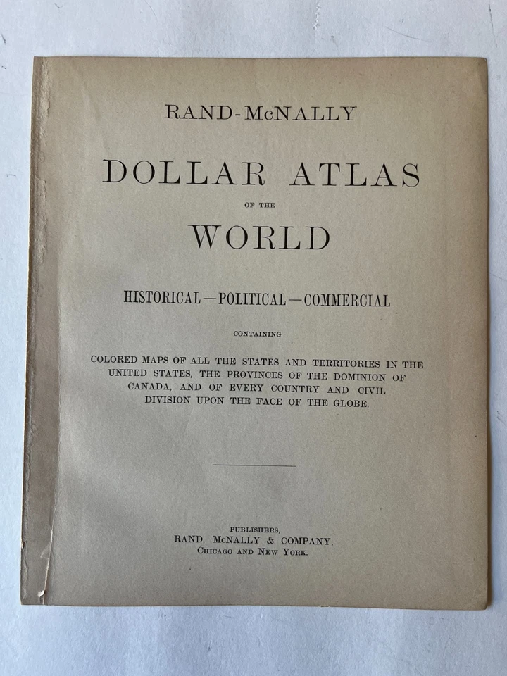 Camiseta 1900 NUEVA Mapa del Estado en Marco Flotante fm Rand McNally Atlas VER DESCRIPCIÓN Foto 3 de 4