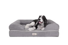 Friends Forever Large Dog Bed, Orthopedic Pet Sofa Memory Foam Mattress, Calm...
